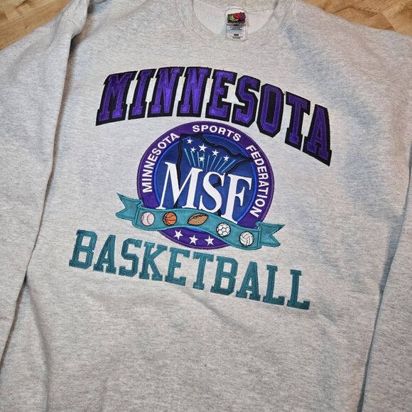 Vtg‎ Fruit of the Loom MN Sports Federation Crew Neck Sweatshirt XXL Embroidered - Picture 2 of 7